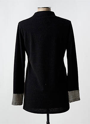 Pull coupe cintrée manches longues noir HALOGENE femme