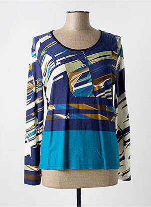 T-shirt manches longues manches longues bleu QUATRE VINGT JOURS femme