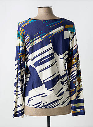 T-shirt manches longues manches longues bleu QUATRE VINGT JOURS femme