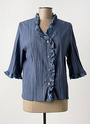 Chemisier coupe cintrée manches 3/4 bleu LAURA DE L'ISLE femme