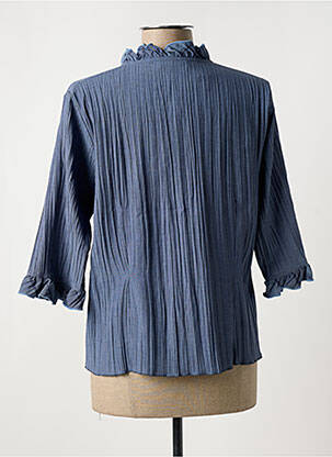 Chemisier coupe cintrée manches 3/4 bleu LAURA DE L'ISLE femme