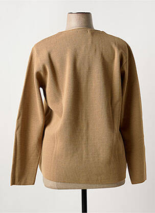 Gilet manches longues fermeture boutonnée sur le devant marron FELINO femme