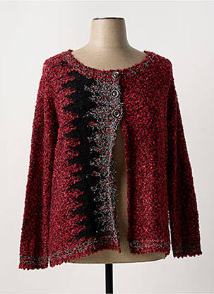 Gilet manches longues col rond rouge 20/20 femme