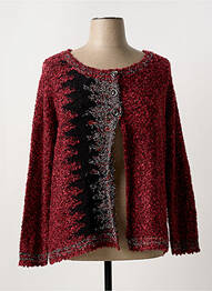 Gilet manches longues fermeture boutonnée sur le devant rouge 20/20 femme