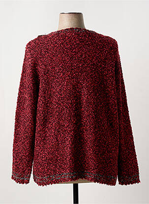 Gilet manches longues col rond rouge 20/20 femme