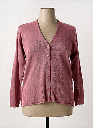 Gilet manches longues coupe cintrée rose ANGELLA femme
