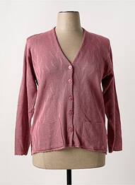 Gilet manches longues coupe cintrée rose ANGELLA femme