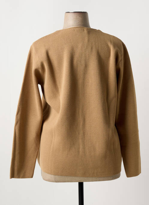 Gilet manches longues fermeture boutonnée sur le devant marron FELINO femme