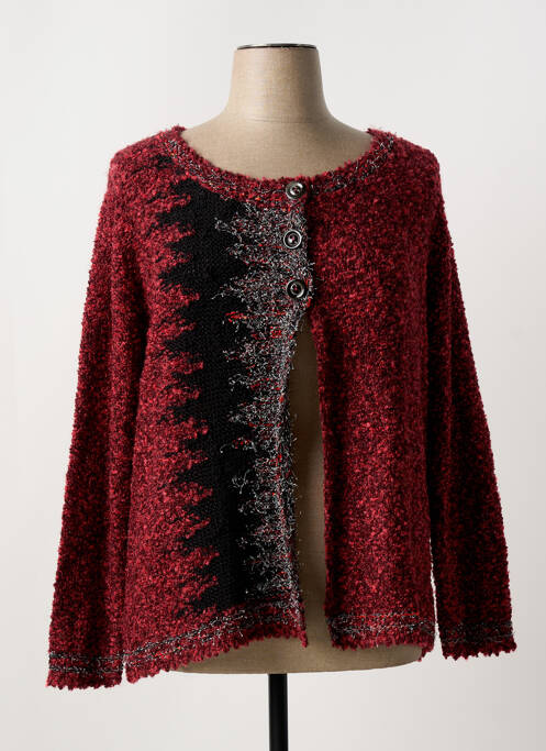 Gilet manches longues fermeture boutonnée sur le devant rouge 20/20 femme