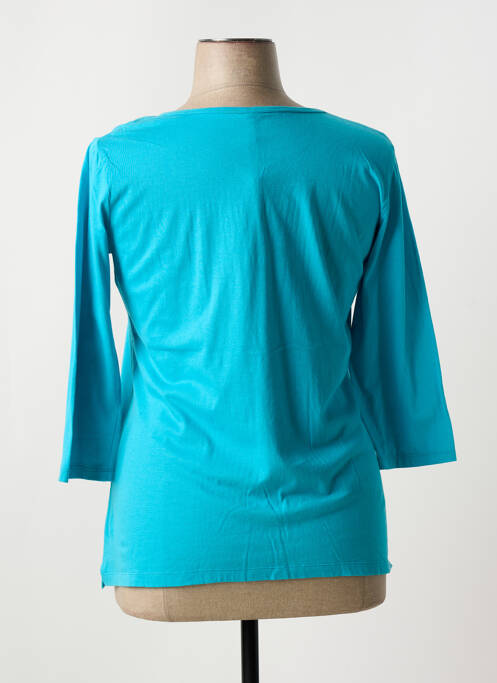 T-shirt col v manches 3/4 bleu JAC JAC femme