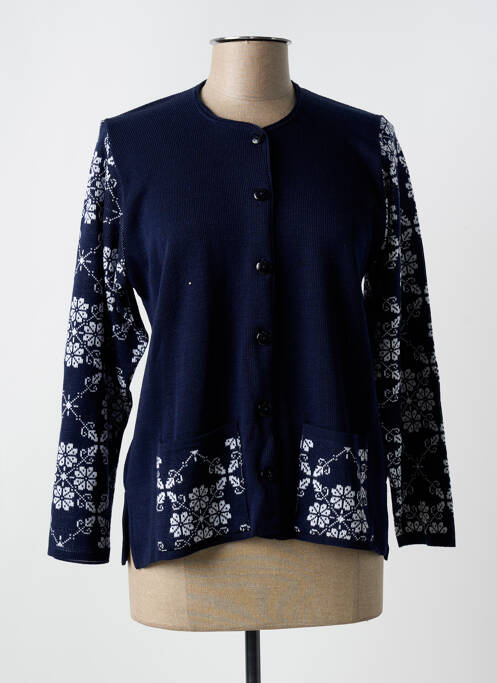 Gilet manches longues bleu ANGELLA pour femme