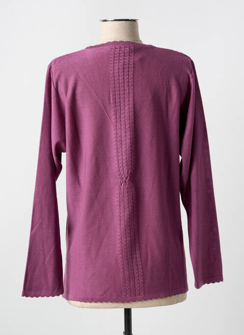 Gilet manches longues violet QUATRE VINGT JOURS pour femme