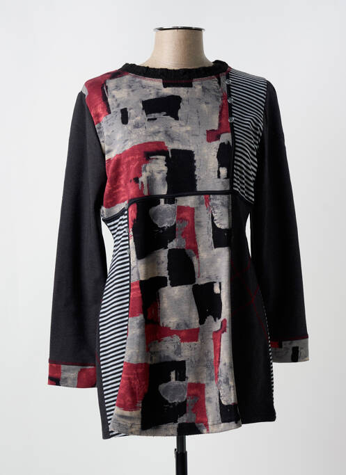 Tunique manches longues noir QUATRE VINGT JOURS pour femme