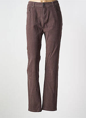 Jeans coupe slim stretch marron GEVANA femme