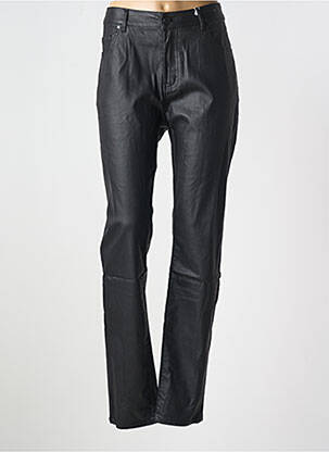 Pantalon slim tissage enduit taille normale noir QUATRE VINGT JOURS femme