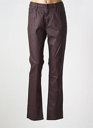 Pantalon slim tissage enduit taille normale rouge KANOPE femme