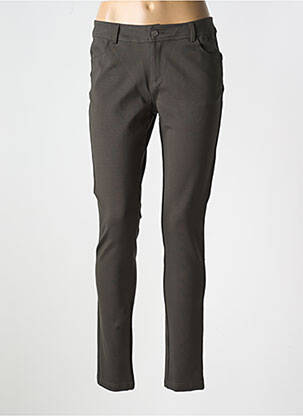 Pantalon slim stretch taille normale vert LAURA JO femme