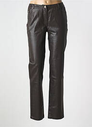 Pantalon slim tissage enduit taille normale marron LUCCHINI femme