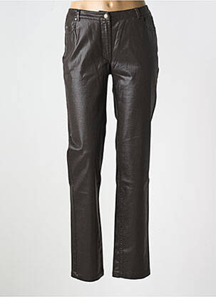 Pantalon slim tissage enduit taille normale marron LUCCHINI femme