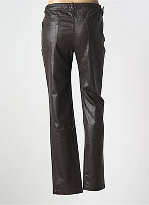 Pantalon slim tissage enduit taille normale marron LUCCHINI femme