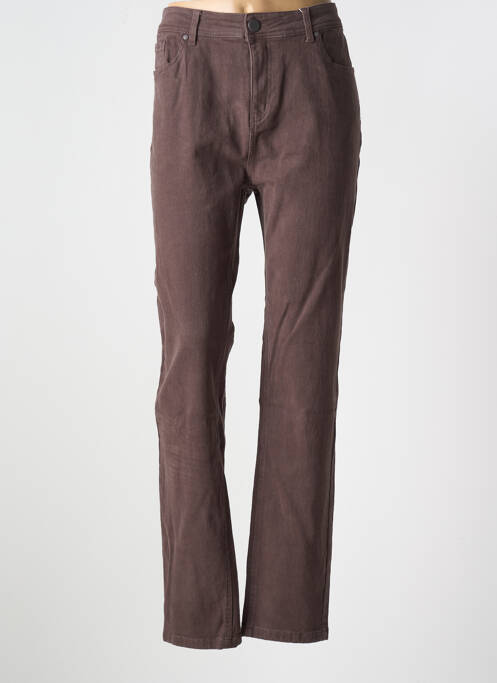 Jeans coupe slim marron GEVANA pour femme