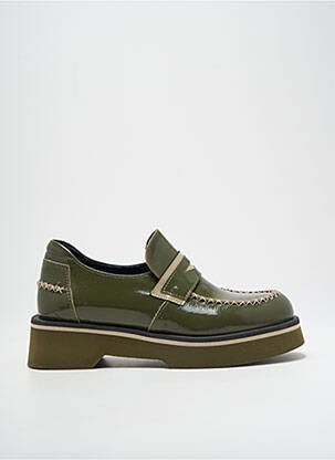 Mocassins effet froissé talon de 4 à 6cm vert CASTA femme