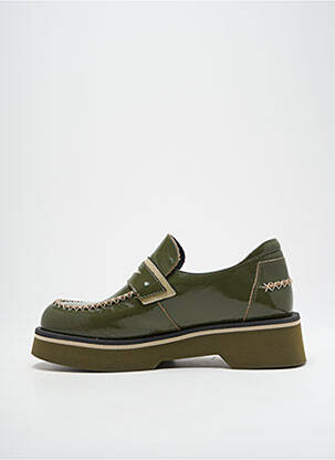Mocassins effet froissé talon de 4 à 6cm vert CASTA femme
