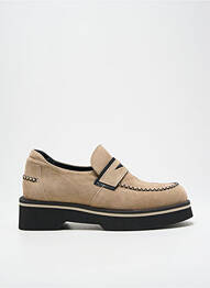 Mocassins nubuck talon de 4 à 6cm beige CASTA femme