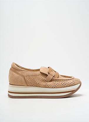 Slip ons nubuck talon de 4 à 6cm marron SOFTWAVES femme