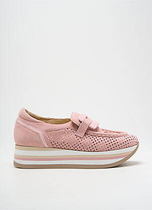 Slip ons nubuck talon de 4 à 6cm rose SOFTWAVES femme