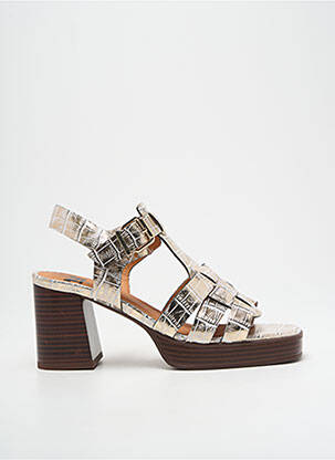 Sandales/nu pieds semi compensé talon de 7 à 9cm or MAM'ZELLE femme