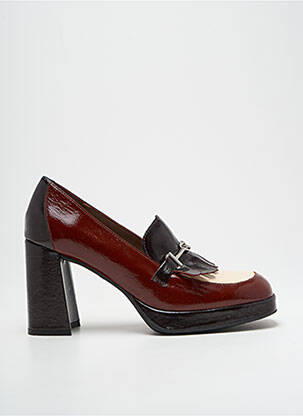 Mocassins effet froissé talon de 7 à 9cm marron WONDERS femme