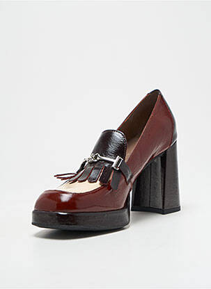 Mocassins effet froissé talon de 7 à 9cm marron WONDERS femme