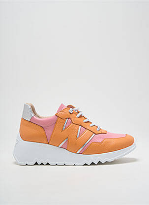 Baskets matière lisse talon de 4 à 6cm orange WONDERS femme