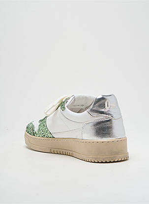 Baskets matière lisse talon plat jusqu'à 3cm vert PLAY ONE femme