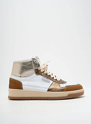 Baskets matière lisse talon plat jusqu'à 3cm marron PLAY ONE femme