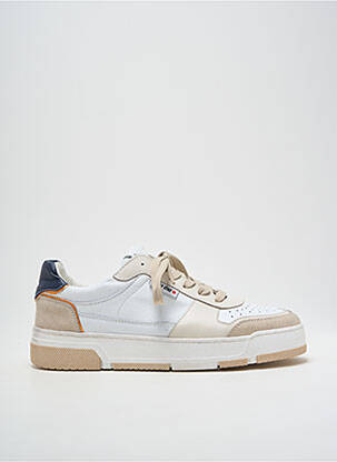 Baskets matière lisse talon plat jusqu'à 3cm blanc PLAY ONE femme