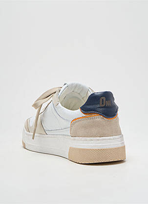 Baskets matière lisse talon plat jusqu'à 3cm blanc PLAY ONE femme