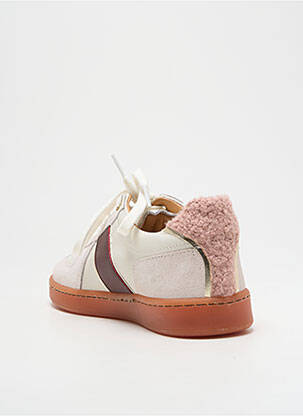 Baskets matière lisse talon plat jusqu'à 3cm rose PLAY ONE femme