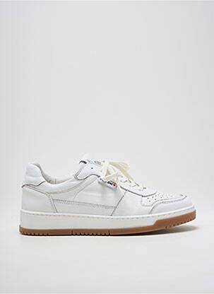 Baskets matière lisse talon plat jusqu'à 3cm blanc PLAY ONE femme