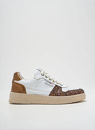 Baskets matière lisse talon plat jusqu'à 3cm marron PLAY ONE femme