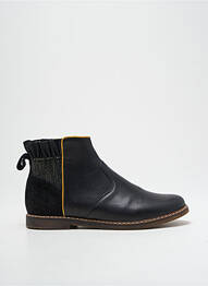 Bottines/boots matière lisse talon bas noir POM D'API fille
