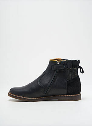 Bottines/boots matière lisse talon bas noir POM D'API fille