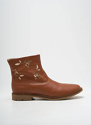 Bottines/boots matière lisse talon bas marron POM D'API fille