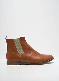 Bottines/boots matière lisse chiquet marron POM D'API fille
