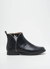 Bottines/boots matière lisse talon bas noir POM D'API fille