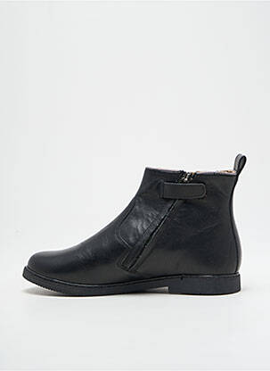 Bottines/boots matière lisse talon bas noir POM D'API fille