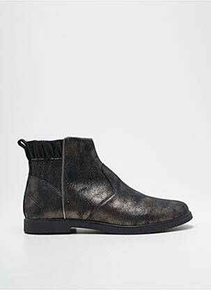 Bottines/boots tissage satiné talon bas noir POM D'API fille