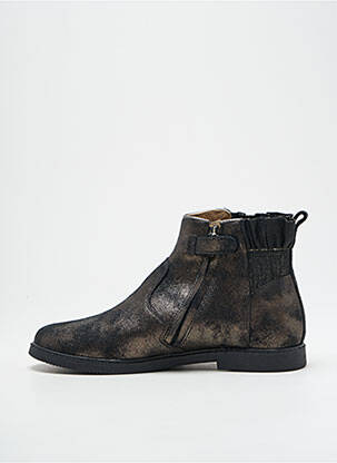 Bottines/boots tissage satiné talon bas noir POM D'API fille