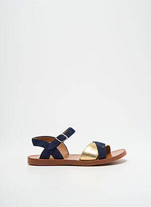 Sandales/nu pieds tissage satiné bout ouvert bleu POM D'API fille